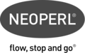 Zu sehen ist das Logo von Neoperl mit dem Claim flow, stop and go